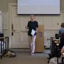 Prof. Ursula Coope delivering an Ancient Philosophy lecture